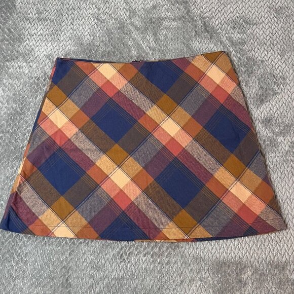Altard State Womens Plaid A-Line Skirt Size L 100% Cotton Multicolor - Picture 1 of 6